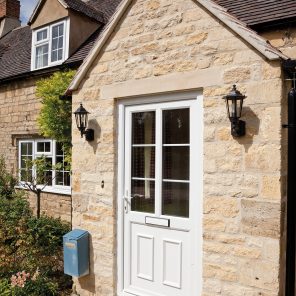 White uPVC Door & Double Glazed Windows
