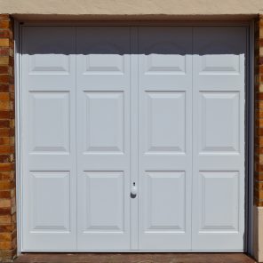 White steel garage door