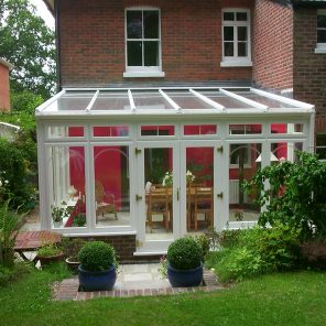 White uPVC lean-to conservatory