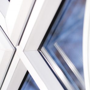 White uPVC profile close up