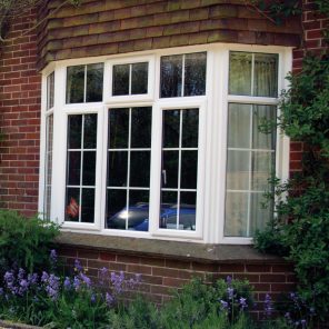 White uPVC bay window