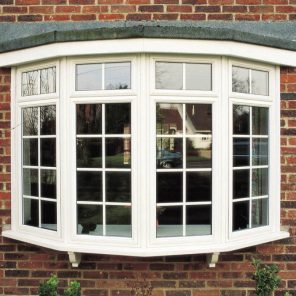 White uPVC bow window