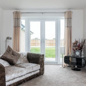 uPVC double glazed French doors with side panels