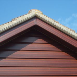 rosewood external cladding in woodgrain effect