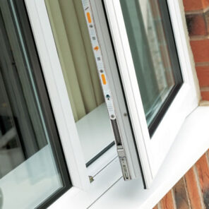 White uPVC casement window